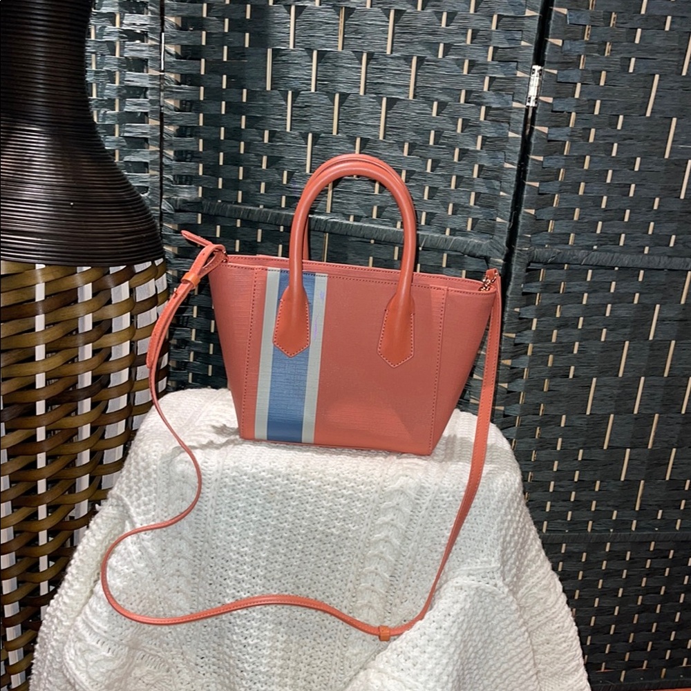 Coral and Blue Women's Handbag